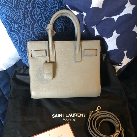 Saint Laurent Handbags - Authentic saint Laurent sac du jour gray nano